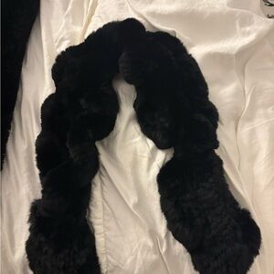 Elegant Black Faux Fur Neck Scarf
